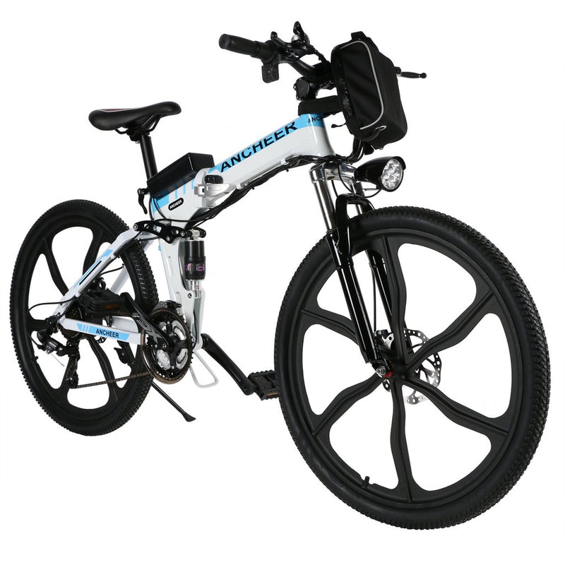 ANCHEER 26 Inch Wheel Folding Electric Mountain Bike with Super Lightweight Magnesium Alloy - Electricridesonly.com