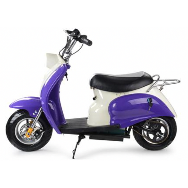 MotoTec 24v Electric Moped Purple - Electricridesonly.com