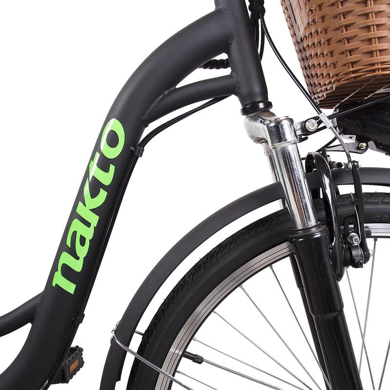 Nakto Camel Step-Thru 26'' Women City Electric Bike Black - electricridesonly