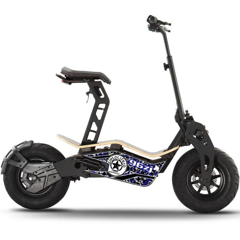 MotoTec Mad 1600W 48V Seated Electric Scooter - electricridesonly