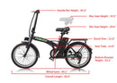 Nakto Fashion 20" Foldable Electric Bike - electricridesonly