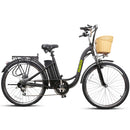 Nakto Camel Step-Thru 26'' Women City Electric Bike Black - electricridesonly