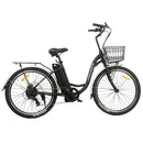 Ecotric 26inch Peacedove electric city bike with basket and rear rack - electricridesonly