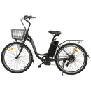 Ecotric 26inch Peacedove electric city bike with basket and rear rack - electricridesonly