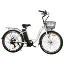 Ecotric 26inch Peacedove electric city bike with basket and rear rack - electricridesonly