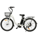 Ecotric 26inch Peacedove electric city bike with basket and rear rack - electricridesonly