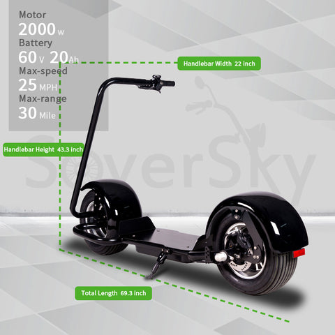 SoverSky S5 Citycoco Electric Scooter - electricridesonly