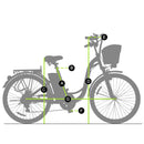 Nakto Camel Step-Thru 26'' Women City Electric Bike Black - electricridesonly