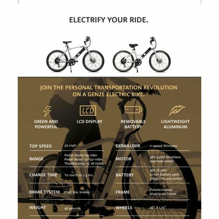 Genze E101 Sport Electric Bike - Electricridesonly.com