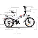 Ancheer 20 Inch Wheel Folding City Commuter Electric Bike - Electricridesonly.com
