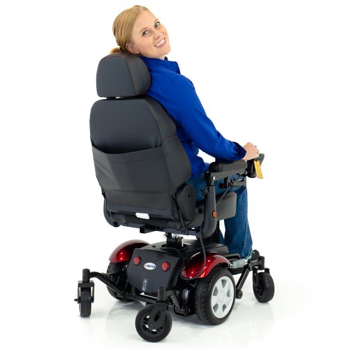 Vision Sport Mid-Wheel Drive Power Wheelchair With Elevating Seat - Electricridesonly.com