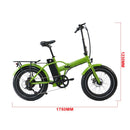 Eunorau 48V 500W 20'' E-FAT-MN Foldable Fat Tire Commuter Electric Bike - electricridesonly