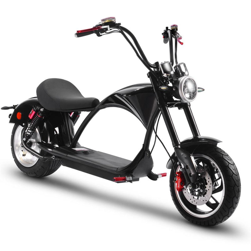 MotoTec Lowboy 60v 20ah 2500w Lithium Electric Scooter Black - Electricridesonly.com