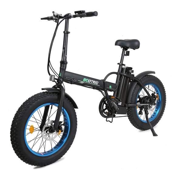 Ecotric 48V Gold Portable and Folding Fat eBike with LCD display - Electricridesonly.com