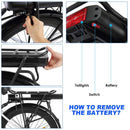 ANCHEER 26 Inch Wheel 250W Commuting Electric Cruiser Bike with Removable 12.5Ah Battery - Electricridesonly.com