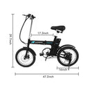 ANCHEER 16 Inch Wheel 250W Folding City Commuter Electric Bike - Electricridesonly.com