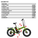 Eunorau 48V 500W 20'' E-FAT-MN Foldable Fat Tire Commuter Electric Bike - electricridesonly
