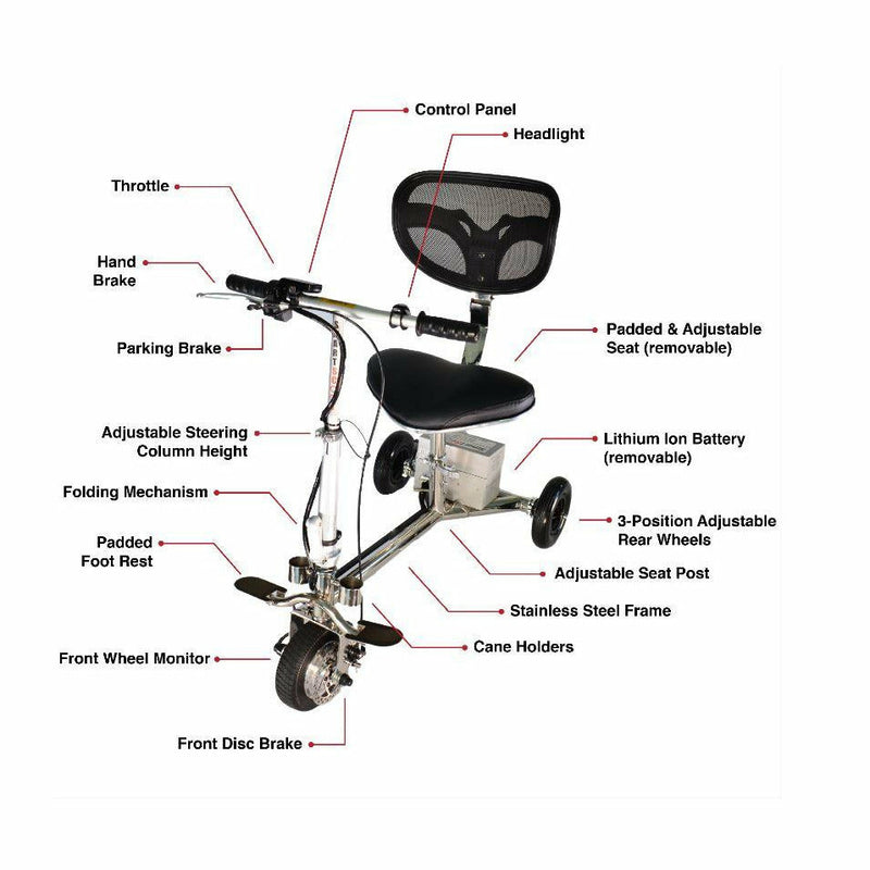 SmartScoot™ Portable Travel Mobility Scooter - electricridesonly