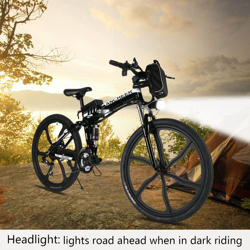 ANCHEER 26 Inch Wheel Folding Electric Mountain Bike with Super Lightweight Magnesium Alloy - Electricridesonly.com