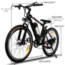 ANCHEER 26 Inch Wheel Electric Mountain Bike 250W with Removable 36V 8A Battery - Electricridesonly.com