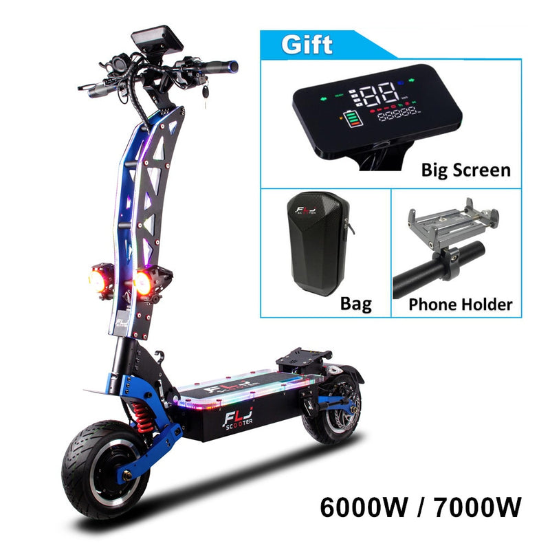 FLJ SK3 Pro Electric Scooter 60v/72v 6000W 7000W Strong power 11inch Dual engines E Bike foldable adults E Scooter - electricridesonly