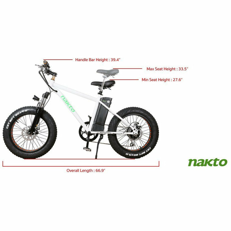NAKTO Fat Tire Electric Bike NAKTO Mini Cruiser - Electricridesonly.com