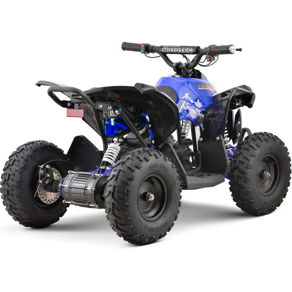 MotoTec 36V 500W Renegade Shaft Drive Kids ATV - Blue - electricridesonly