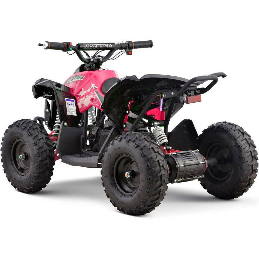 MotoTec 36V 500W Renegade Shaft Drive Kids ATV - Pink - electricridesonly